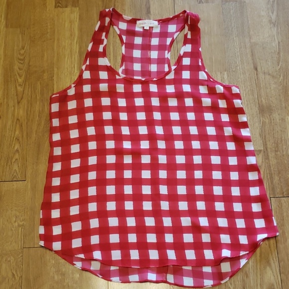 Eight Sixty flowy red/white gingham tank L - Picture 1 of 3
